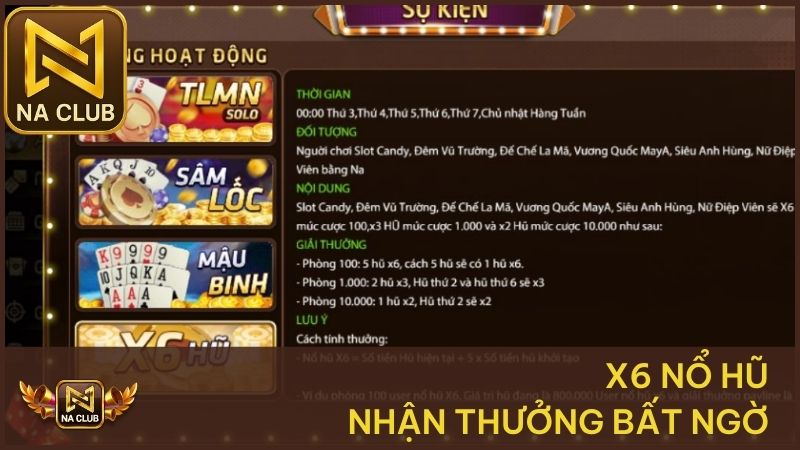 X6 lần nổ hũ - Nhận quả siêu khủng mỗi ngày
